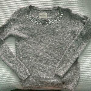 Grey Abercrombie Kids Sweater with Sparkled Neckline